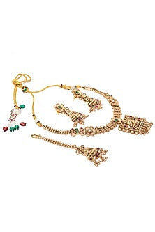 Gold Finish Pendant Necklace Set