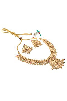 Gold Finish Pendant Necklace Set