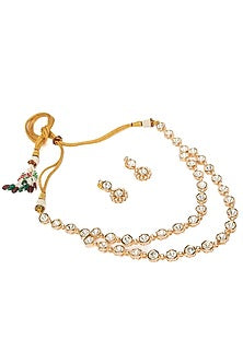 Gold Finish Diamond Layered Necklace Set