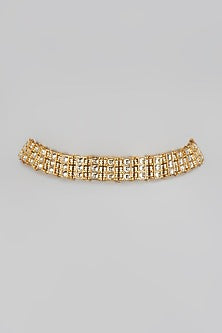 Gold Finish Kundan Polki Choker Necklace