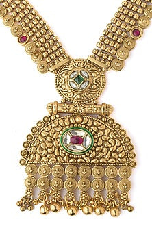 Gold Finish Long Necklace Set