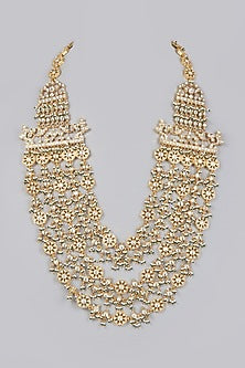 Gold Finish Kundan Polki Long Necklace