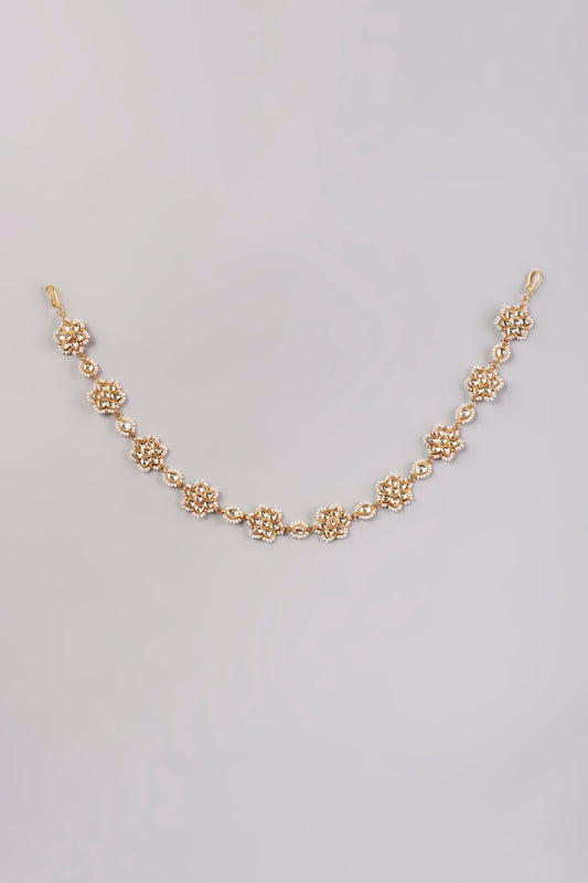 Gold Finish Kundan Polki Head band