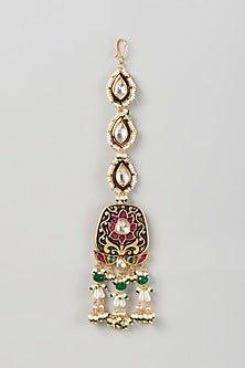 Gold Finish Kundan Polki Maang Tikka