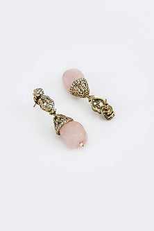 Gold Finish Kundan Polki & Pink Diamond Necklace Set