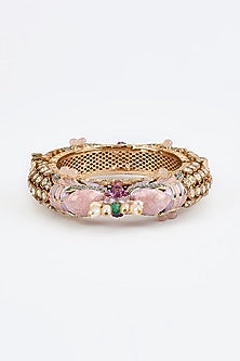 Gold Finish Kundan Polki Bangle