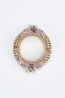 Gold Finish Kundan Polki Bangle