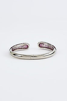 White Finish Purple Zircon Bangle