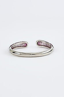 White Finish Purple Zircon Bangle