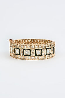 Gold Finish Kundan Polki Kada