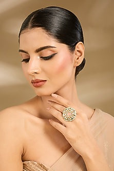 Gold Finish Stone Ring
