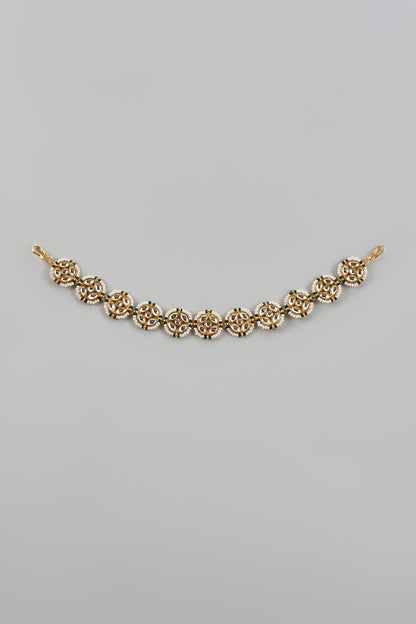 Gold Finish Kundan Polki Headpiece