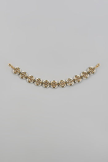 Gold Finish Kundan Polki Headpiece