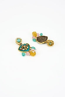 Gold Finish Kundan Polki Long Necklace Set