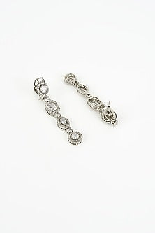 White Finish Zircon Long Necklace Set