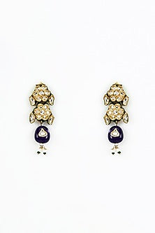 Gold Finish Kundan Polki Choker Necklace Set