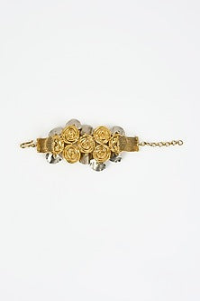 Gold Finish Kundan Polki Bangle