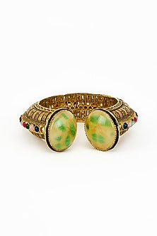 Gold Finish Kundan Polki Bangle
