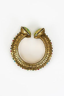 Gold Finish Kundan Polki Bangle
