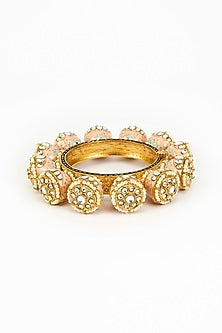 Gold Finish Kundan Polki Bangle