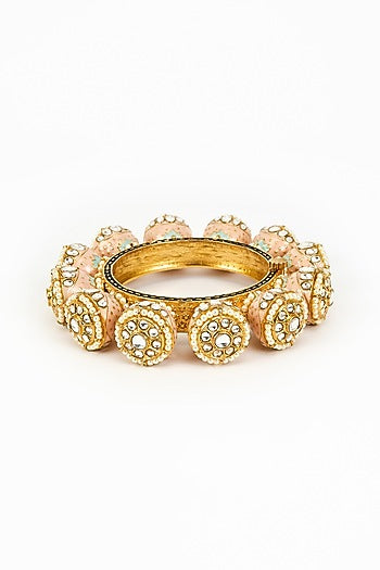 Gold Finish Kundan Polki Bangle