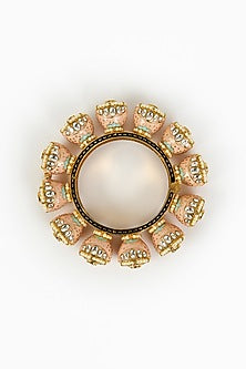 Gold Finish Kundan Polki Bangle