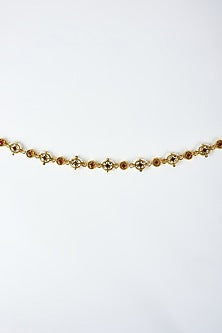 Gold Finish Kundan Polki Mathapatti