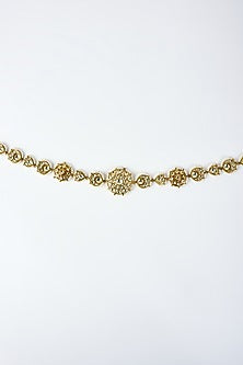 Gold Finish Kundan Polki Mathapatti