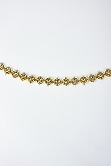 Gold Finish Kundan Polki Mathapatti