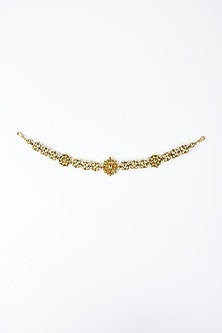 Gold Finish Kundan Polki Mathapatti