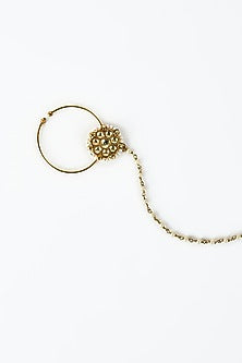 Gold Finish Kundan Polki Nath
