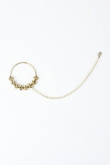 Gold Finish Kundan Polki Nath