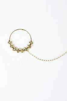 Gold Finish Kundan Polki Nath