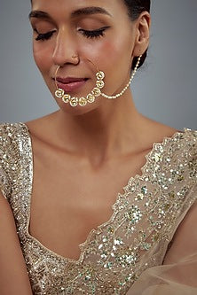 Gold Finish Kundan Polki Nath