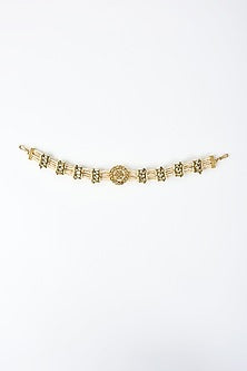 Gold Finish Kundan Polki Mathapatti