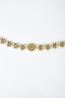 Gold Finish Kundan Polki Mathapatti