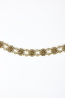 Gold Finish Kundan Polki Mathapatti