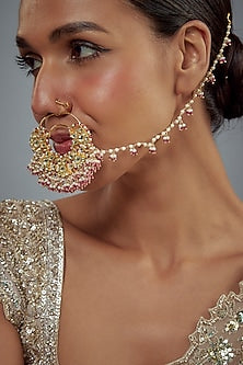 Gold Finish Kundan Polki Nath