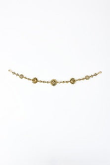 Gold Finish Kundan Polki Mathapatti