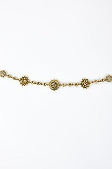 Gold Finish Kundan Polki Mathapatti