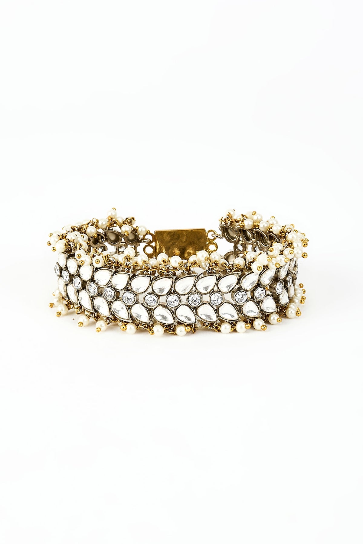 Gold Finish Kundan Polki Bangle