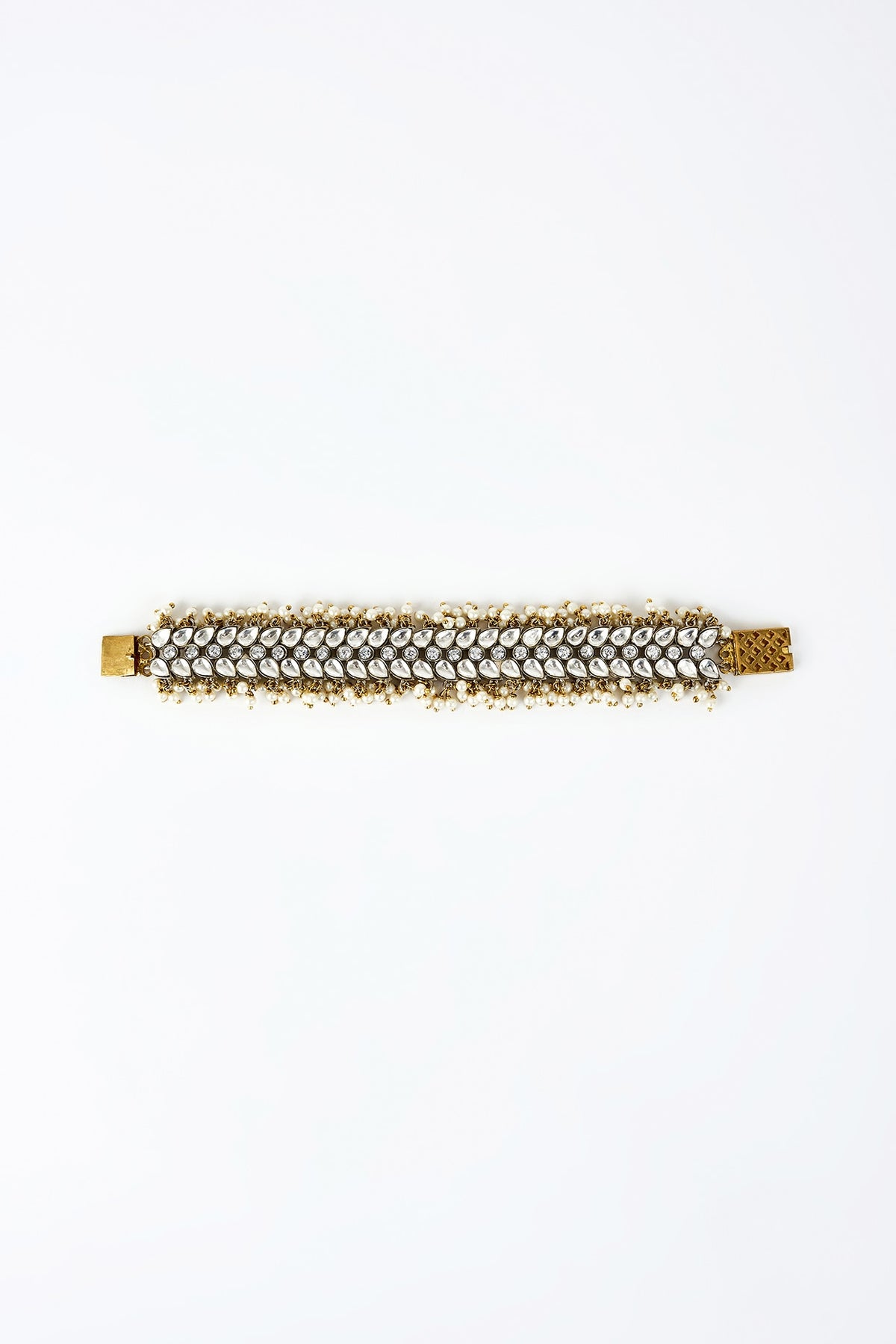 Gold Finish Kundan Polki Bangle