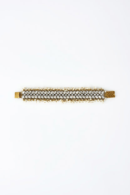 Gold Finish Kundan Polki Bangle