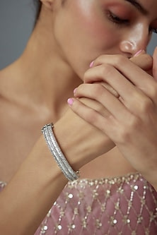 White Finish Zircon Bangle