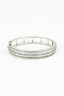White Finish Zircon Bangle