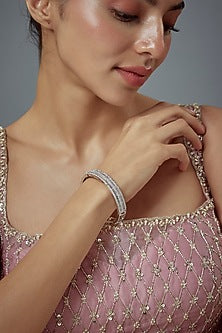 White Finish Zircon Bangle