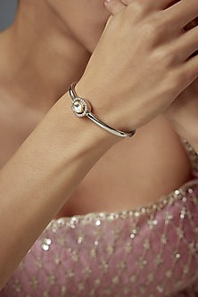 White Finish Zircon Bangle