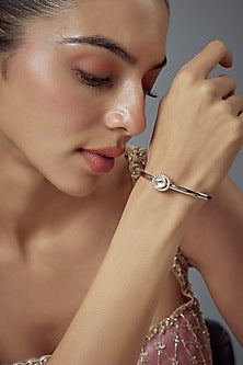 White Finish Zircon Bangle
