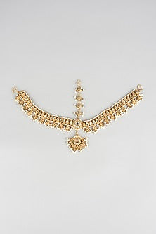 Gold Finish Kundan Polki & Gold Stone Mathapathi