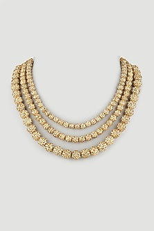 Gold Finish Pearl Layered Mala